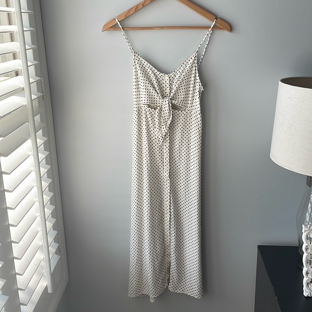 Topshop Pinstar‎ Dot Knot Front Slip Dress